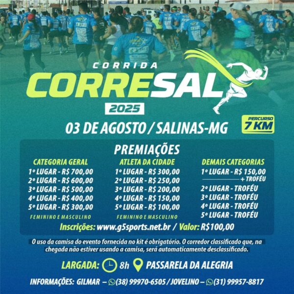 Corrida Corre sal Salinas - MG